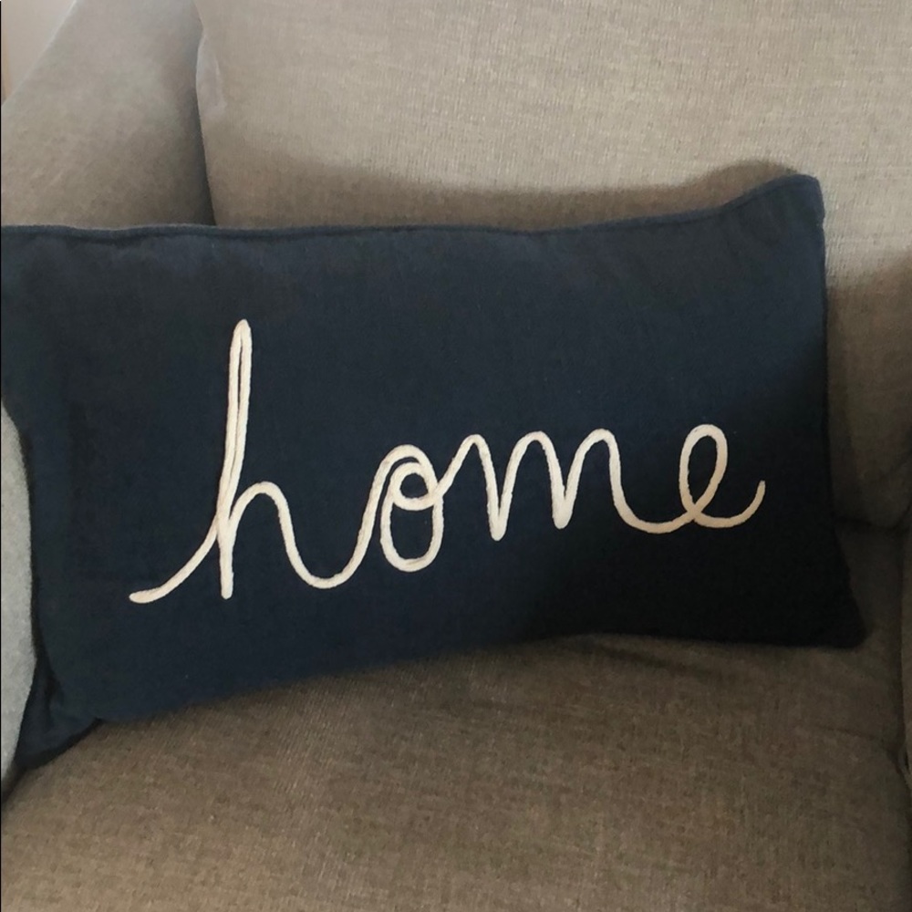 Pottery Barn Navy Blue Home Pillow cover 16” x 26”